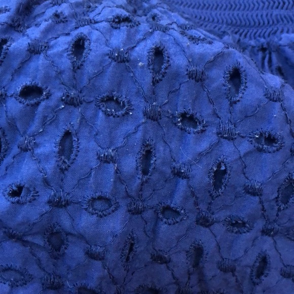 American Eagle Strapless Blue Eyelet Dress - Picture 7 of 7